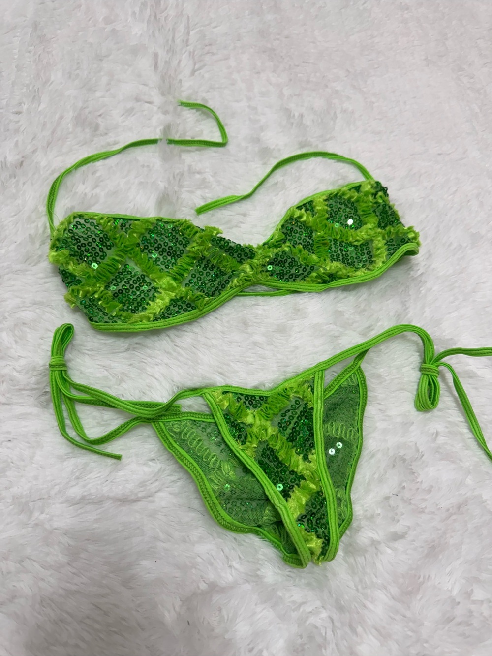 New small neon green micro bikini festival rave outfit swimsuit y2k dance